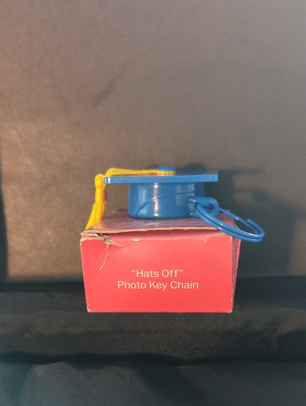 Avon Blue Graduation Cap Key Chain with Yellow Tassel